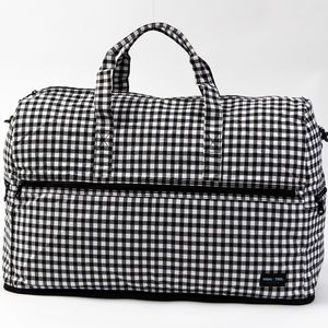 *NWT* Japanese brand Hapitas - Large Boston Duffle Bag - Black & White gingham